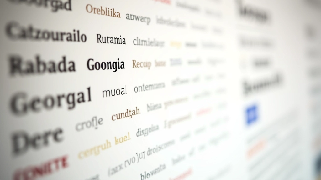 Conjunto de ícones de tipos de letra populares para web design com nomes e características