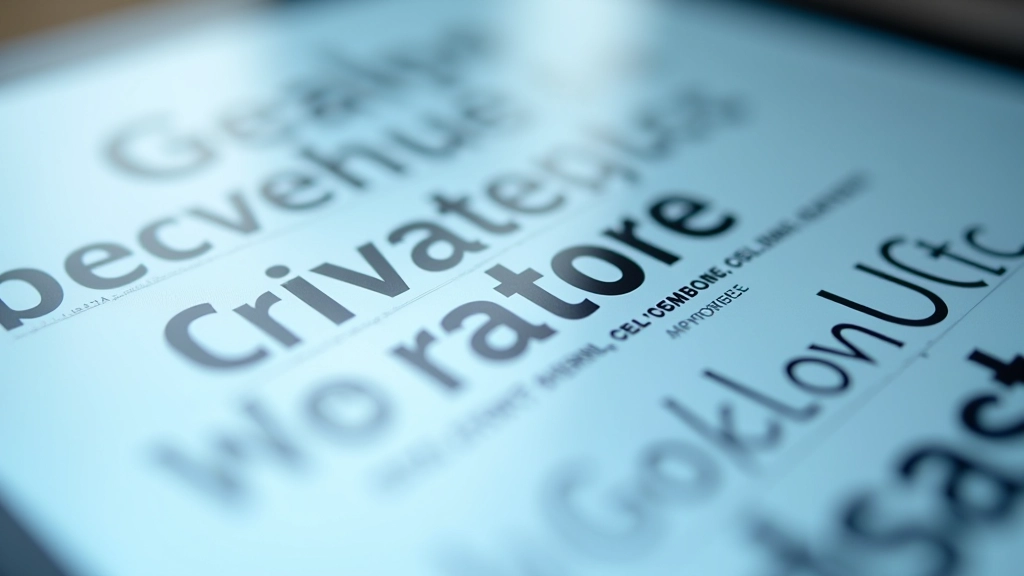 Close-up de vários tipos de letra profissionais exibidos numa interface de design moderno, mostrando diferentes pesos e estilos